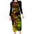 Hawaii Long Sleeve Bodycon Dress Turtle Mix Polynesian Plumeria Reggae Version - Wonder Print Shop