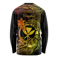 Hawaii Long Sleeve Shirt Turtle Mix Polynesian Plumeria Reggae Version - Wonder Print Shop