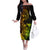 Hawaii Off The Shoulder Long Sleeve Dress Turtle Mix Polynesian Plumeria Reggae Version - Wonder Print Shop