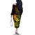Hawaii Off The Shoulder Long Sleeve Dress Turtle Mix Polynesian Plumeria Reggae Version - Wonder Print Shop