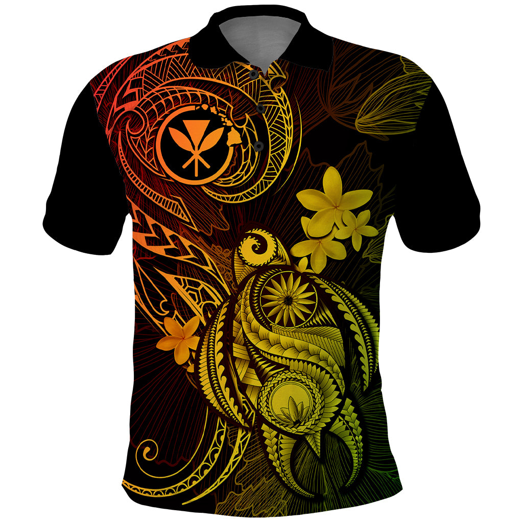 Hawaii Polo Shirt Turtle Mix Polynesian Plumeria Reggae Version - Wonder Print Shop