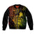 Hawaii Sleeve Zip Bomber Jacket Turtle Mix Polynesian Plumeria Reggae Version - Wonder Print Shop