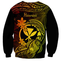 Hawaii Sweatshirt Turtle Mix Polynesian Plumeria Reggae Version - Wonder Print Shop