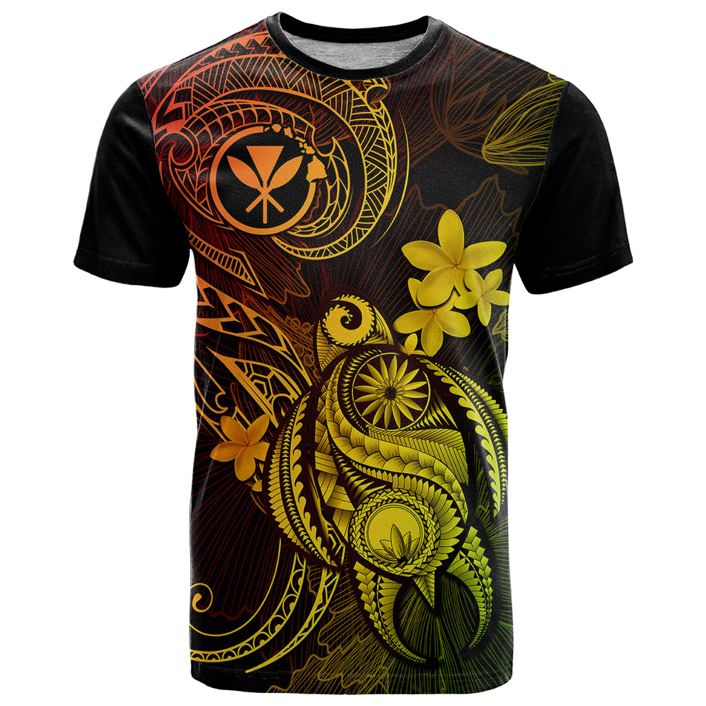 Hawaii T Shirt Turtle Mix Polynesian Plumeria Reggae Version - Wonder Print Shop