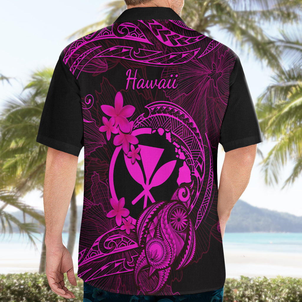 Hawaii Hawaiian Shirt Turtle Mix Polynesian Plumeria Pink Version - Wonder Print Shop