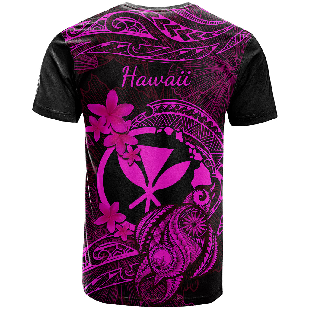 Hawaii T Shirt Turtle Mix Polynesian Plumeria Pink Version - Wonder Print Shop