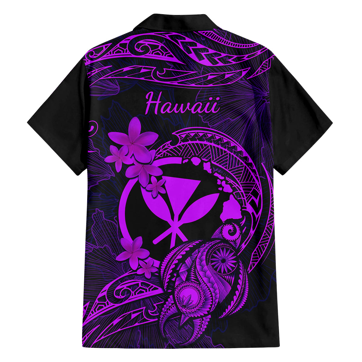 Hawaii Family Matching Off Shoulder Maxi Dress and Hawaiian Shirt Turtle Mix Polynesian Plumeria Purple Version - Wonder Print Shop