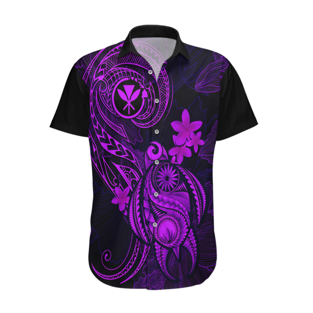 Hawaii Hawaiian Shirt Turtle Mix Polynesian Plumeria Purple Version - Wonder Print Shop