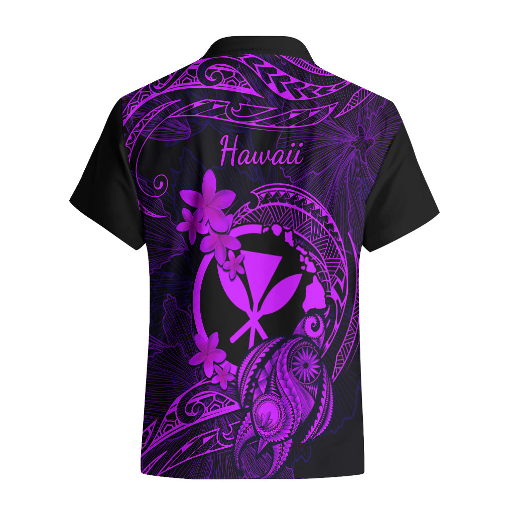 Hawaii Hawaiian Shirt Turtle Mix Polynesian Plumeria Purple Version - Wonder Print Shop