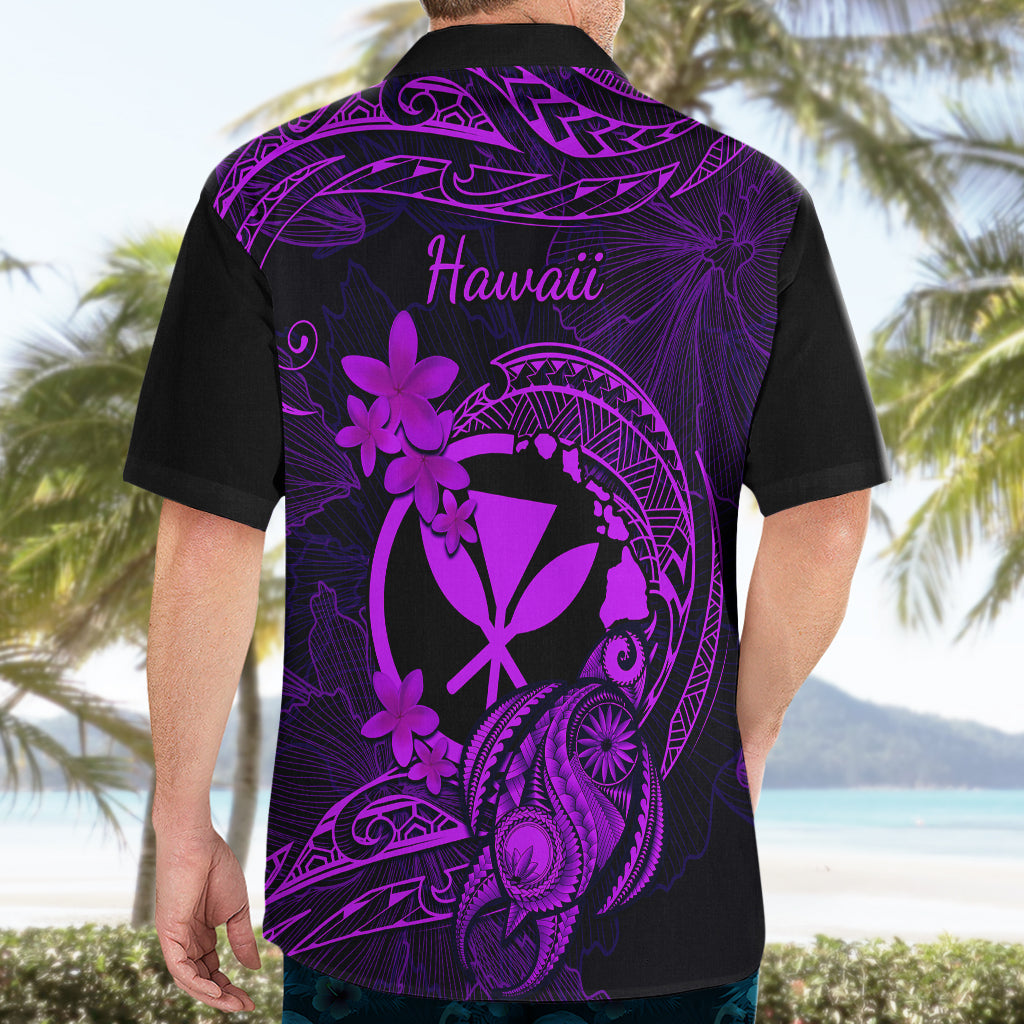 Hawaii Hawaiian Shirt Turtle Mix Polynesian Plumeria Purple Version - Wonder Print Shop