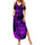 Hawaii Summer Maxi Dress Turtle Mix Polynesian Plumeria Purple Version - Wonder Print Shop