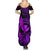 Hawaii Summer Maxi Dress Turtle Mix Polynesian Plumeria Purple Version - Wonder Print Shop