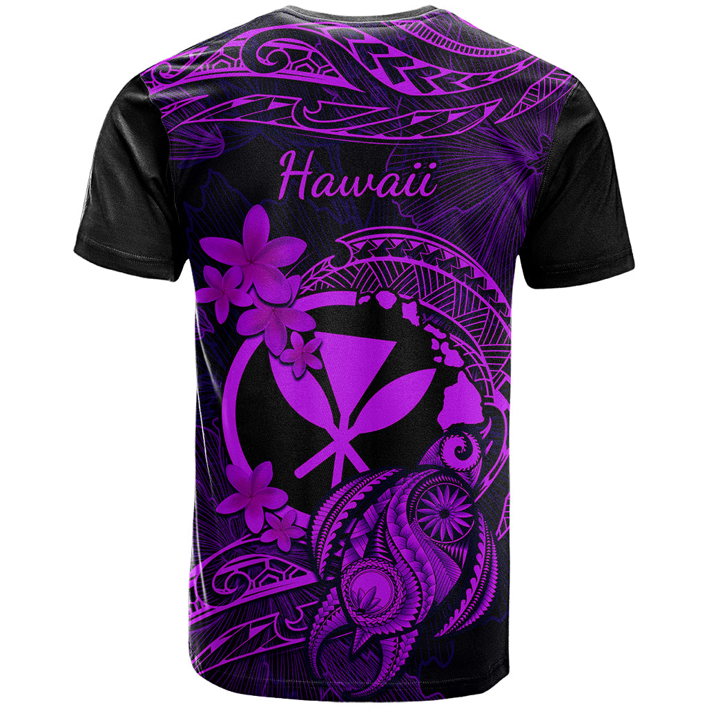 Hawaii T Shirt Turtle Mix Polynesian Plumeria Purple Version - Wonder Print Shop
