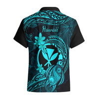 Hawaii Hawaiian Shirt Turtle Mix Polynesian Plumeria Turquoise Version - Wonder Print Shop