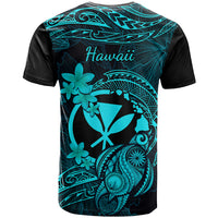 Hawaii T Shirt Turtle Mix Polynesian Plumeria Turquoise Version - Wonder Print Shop