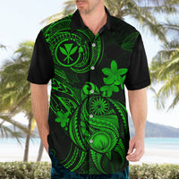 Hawaii Hawaiian Shirt Turtle Mix Polynesian Plumeria Green Version - Wonder Print Shop