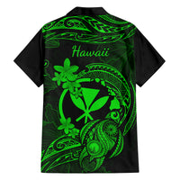 Hawaii Kid Hawaiian Shirt Turtle Mix Polynesian Plumeria Green Version - Wonder Print Shop