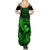 Hawaii Summer Maxi Dress Turtle Mix Polynesian Plumeria Green Version - Wonder Print Shop