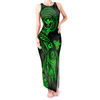 Hawaii Tank Maxi Dress Turtle Mix Polynesian Plumeria Green Version - Wonder Print Shop