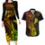 Hawaii Couples Matching Long Sleeve Bodycon Dress and Hawaiian Shirt Ukulele Mix Polynesian Plumeria Reggae Version - Wonder Print Shop