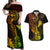 Hawaii Couples Matching Off Shoulder Maxi Dress and Hawaiian Shirt Ukulele Mix Polynesian Plumeria Reggae Version - Wonder Print Shop