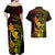 Hawaii Couples Matching Off Shoulder Maxi Dress and Hawaiian Shirt Ukulele Mix Polynesian Plumeria Reggae Version - Wonder Print Shop