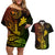 Hawaii Couples Matching Off Shoulder Short Dress and Hawaiian Shirt Ukulele Mix Polynesian Plumeria Reggae Version - Wonder Print Shop