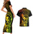 Hawaii Couples Matching Short Sleeve Bodycon Dress and Hawaiian Shirt Ukulele Mix Polynesian Plumeria Reggae Version - Wonder Print Shop