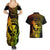 Hawaii Couples Matching Summer Maxi Dress and Hawaiian Shirt Ukulele Mix Polynesian Plumeria Reggae Version - Wonder Print Shop
