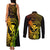 Hawaii Couples Matching Tank Maxi Dress and Long Sleeve Button Shirts Ukulele Mix Polynesian Plumeria Reggae Version - Wonder Print Shop