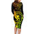 Hawaii Family Matching Long Sleeve Bodycon Dress and Hawaiian Shirt Ukulele Mix Polynesian Plumeria Reggae Version - Wonder Print Shop