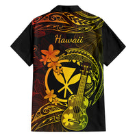 Hawaii Family Matching Mermaid Dress and Hawaiian Shirt Ukulele Mix Polynesian Plumeria Reggae Version - Wonder Print Shop