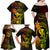 Hawaii Family Matching Off Shoulder Long Sleeve Dress and Hawaiian Shirt Ukulele Mix Polynesian Plumeria Reggae Version - Wonder Print Shop