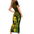Hawaii Family Matching Short Sleeve Bodycon Dress and Hawaiian Shirt Ukulele Mix Polynesian Plumeria Reggae Version - Wonder Print Shop