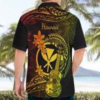 Hawaii Hawaiian Shirt Ukulele Mix Polynesian Plumeria Reggae Version - Wonder Print Shop