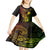 Hawaii Kid Short Sleeve Dress Ukulele Mix Polynesian Plumeria Reggae Version - Wonder Print Shop