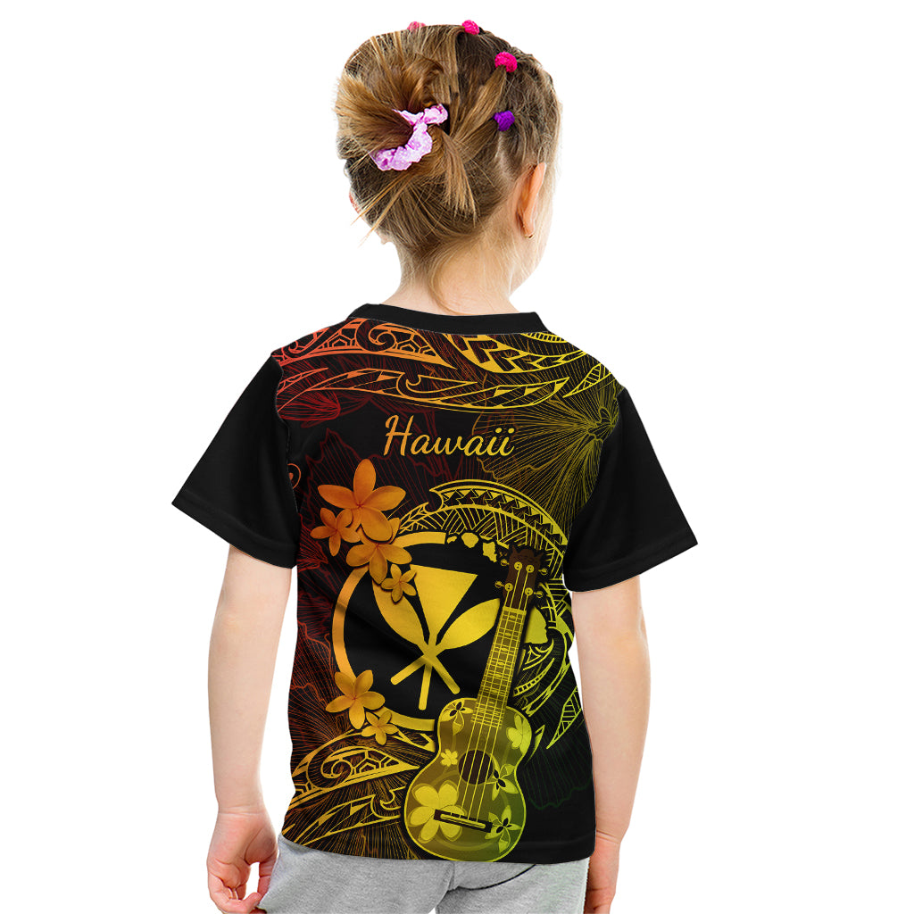 Hawaii Kid T Shirt Ukulele Mix Polynesian Plumeria Reggae Version - Wonder Print Shop