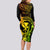 Hawaii Long Sleeve Bodycon Dress Ukulele Mix Polynesian Plumeria Reggae Version - Wonder Print Shop