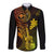 Hawaii Long Sleeve Button Shirt Ukulele Mix Polynesian Plumeria Reggae Version - Wonder Print Shop