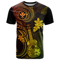 Hawaii T Shirt Ukulele Mix Polynesian Plumeria Reggae Version - Wonder Print Shop