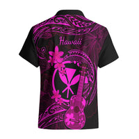 Hawaii Hawaiian Shirt Ukulele Mix Polynesian Plumeria Pink Version - Wonder Print Shop