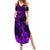 Hawaii Summer Maxi Dress Ukulele Mix Polynesian Plumeria Purple Version - Wonder Print Shop