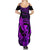 Hawaii Summer Maxi Dress Ukulele Mix Polynesian Plumeria Purple Version - Wonder Print Shop
