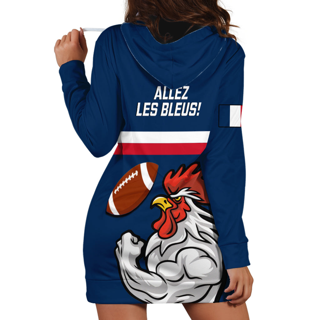 France Rugby Hoodie Dress World Cup Allez Les Bleus 2023 Mascot - Wonder Print Shop