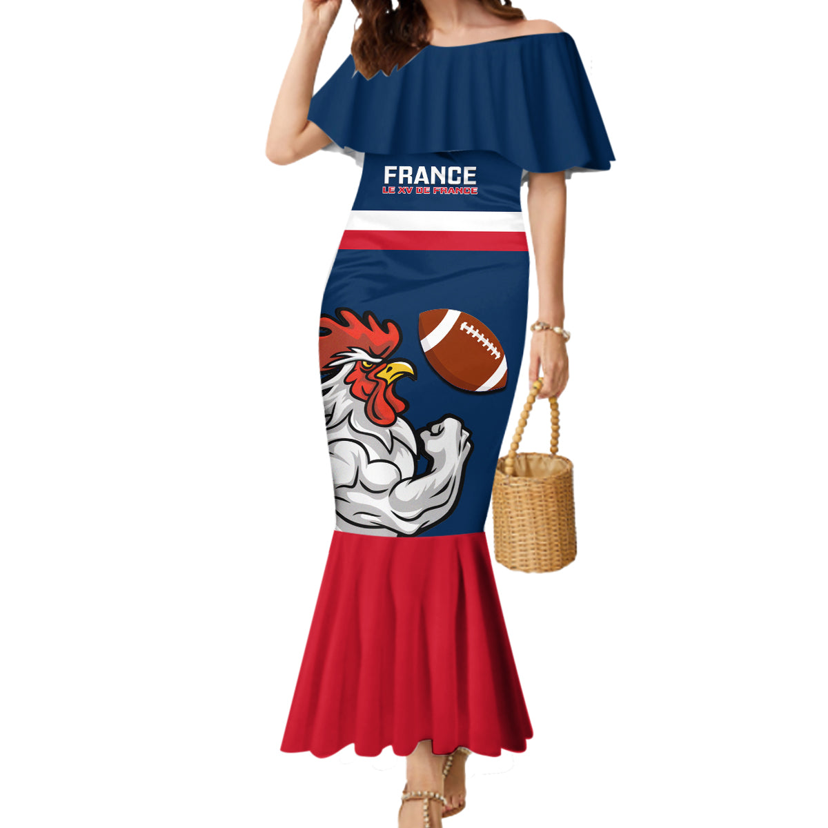 france-rugby-mermaid-dress-world-cup-allez-les-bleus-2023-mascot