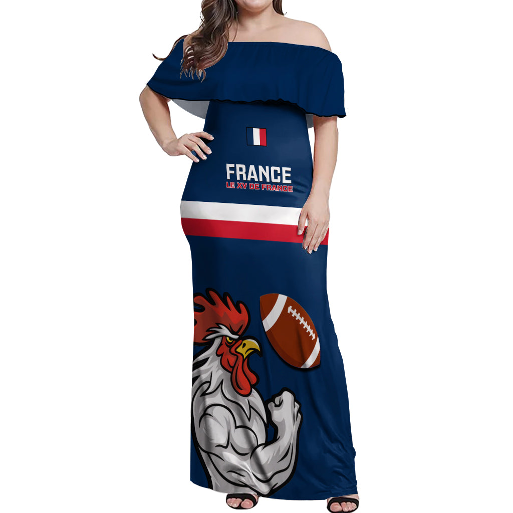 france-rugby-off-shoulder-maxi-dress-world-cup-allez-les-bleus-2023-mascot