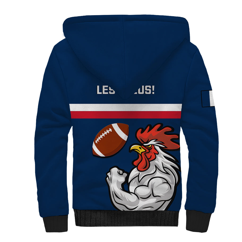 France Rugby Sherpa Hoodie World Cup Allez Les Bleus 2023 Mascot - Wonder Print Shop