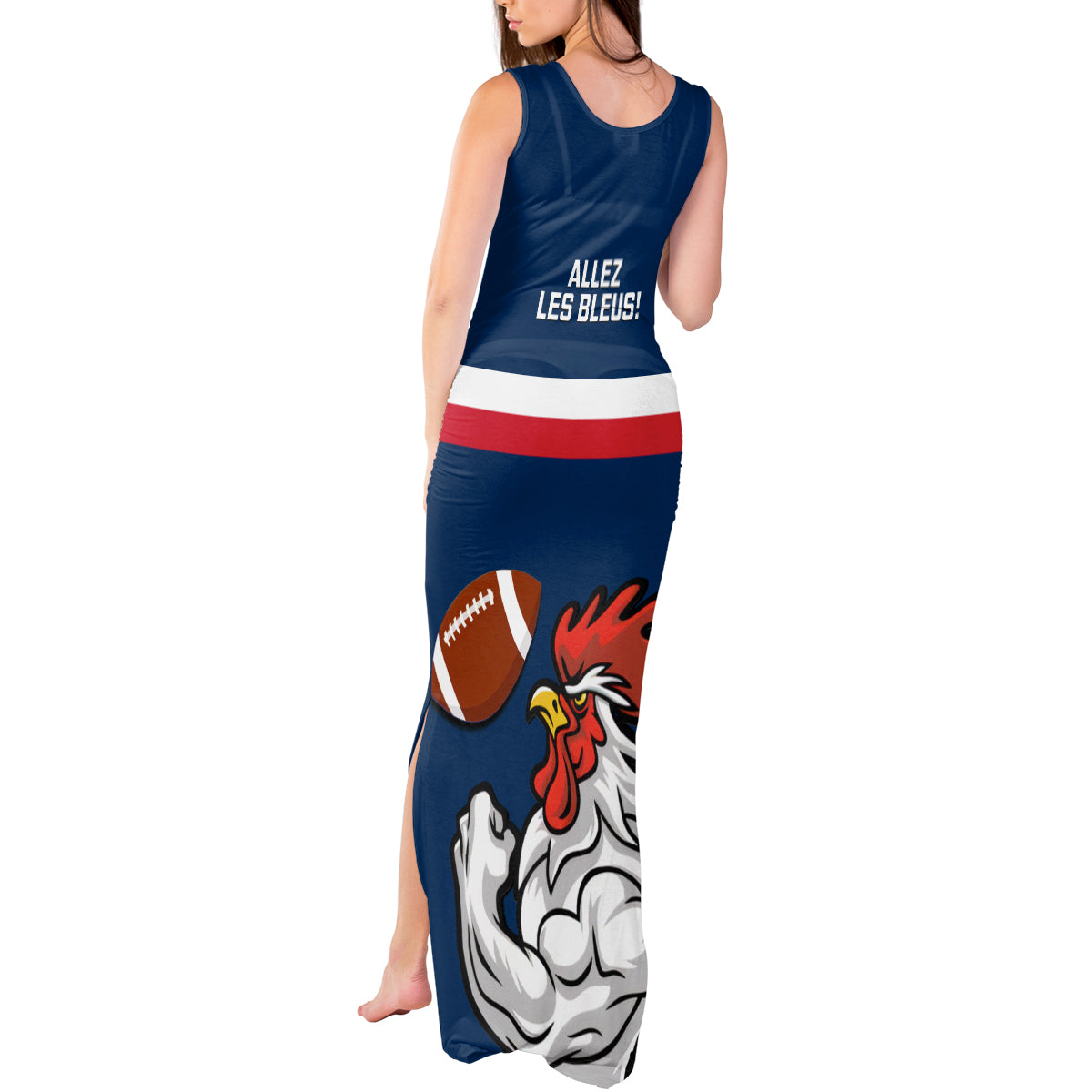 France Rugby Tank Maxi Dress World Cup Allez Les Bleus 2023 Mascot - Wonder Print Shop