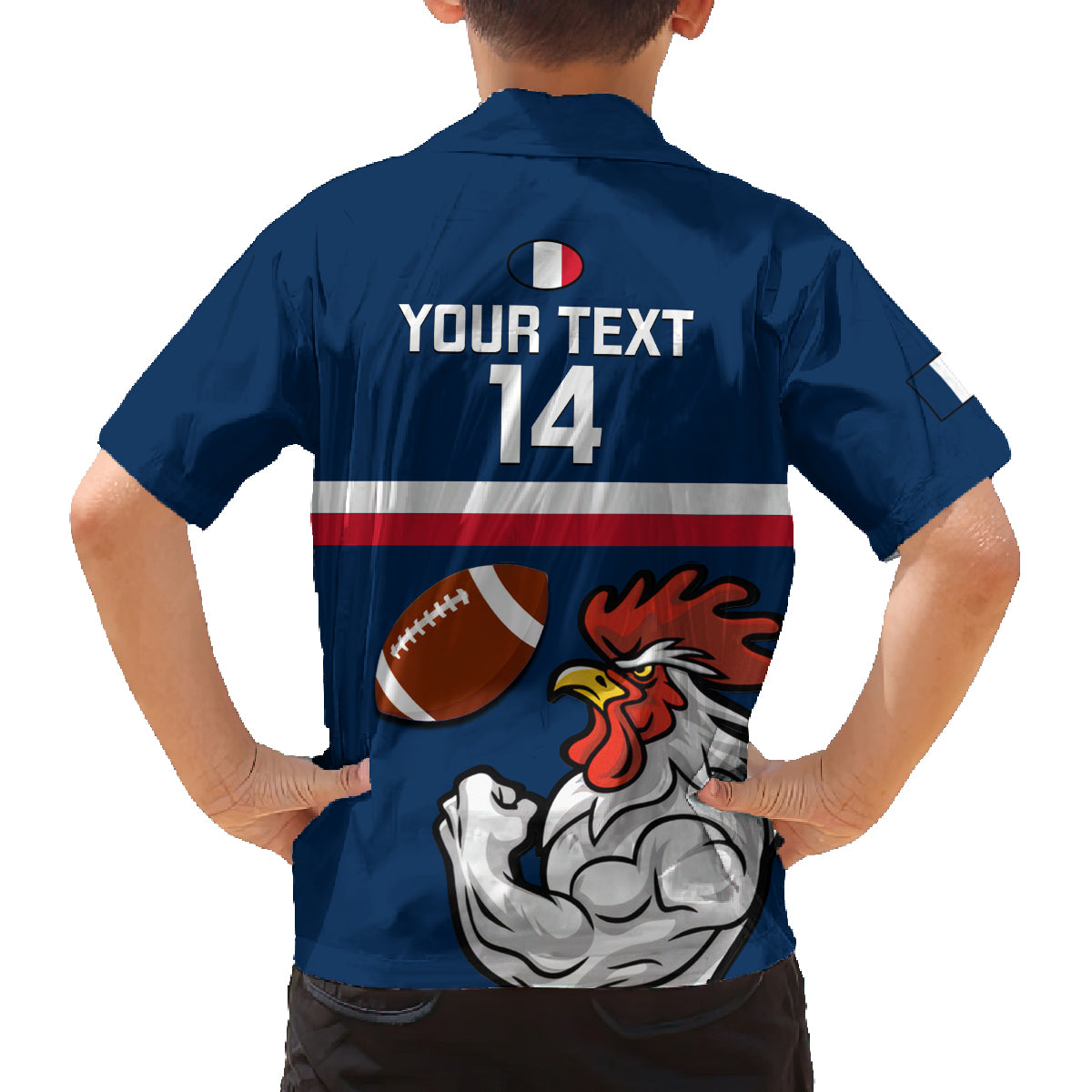 Custom France Rugby Family Matching Off Shoulder Maxi Dress and Hawaiian Shirt World Cup Allez Les Bleus 2023 Mascot - Wonder Print Shop
