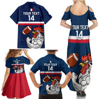 Custom France Rugby Family Matching Summer Maxi Dress and Hawaiian Shirt World Cup Allez Les Bleus 2023 Mascot - Wonder Print Shop